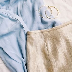 Light Gold Metallic Pencil Skirt